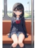 電車で対面のJKがおパンティーをみせてくる【500枚】