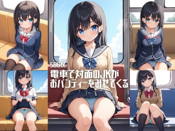 電車で対面のJKがおパンティーをみせてくる【500枚】【女子校生】