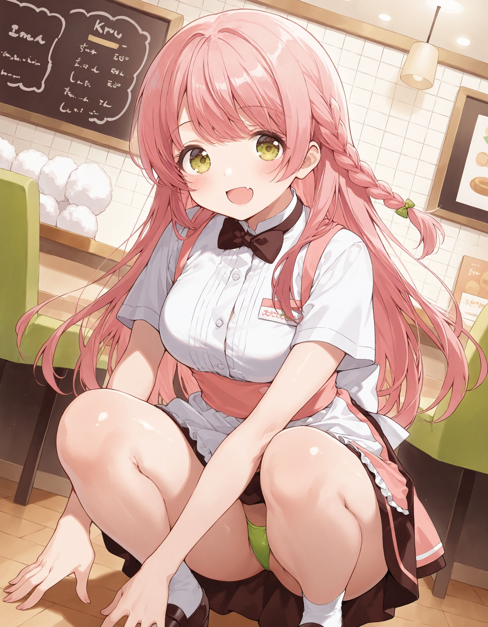 ウェイトレスのしゃがみパンチラ 画像2