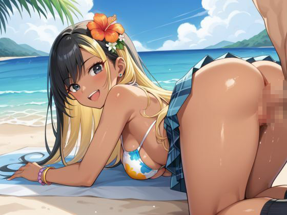 サンプル画像5:水着を着たギャルと海で孕ませセックスする(しろいか) [d_587373]