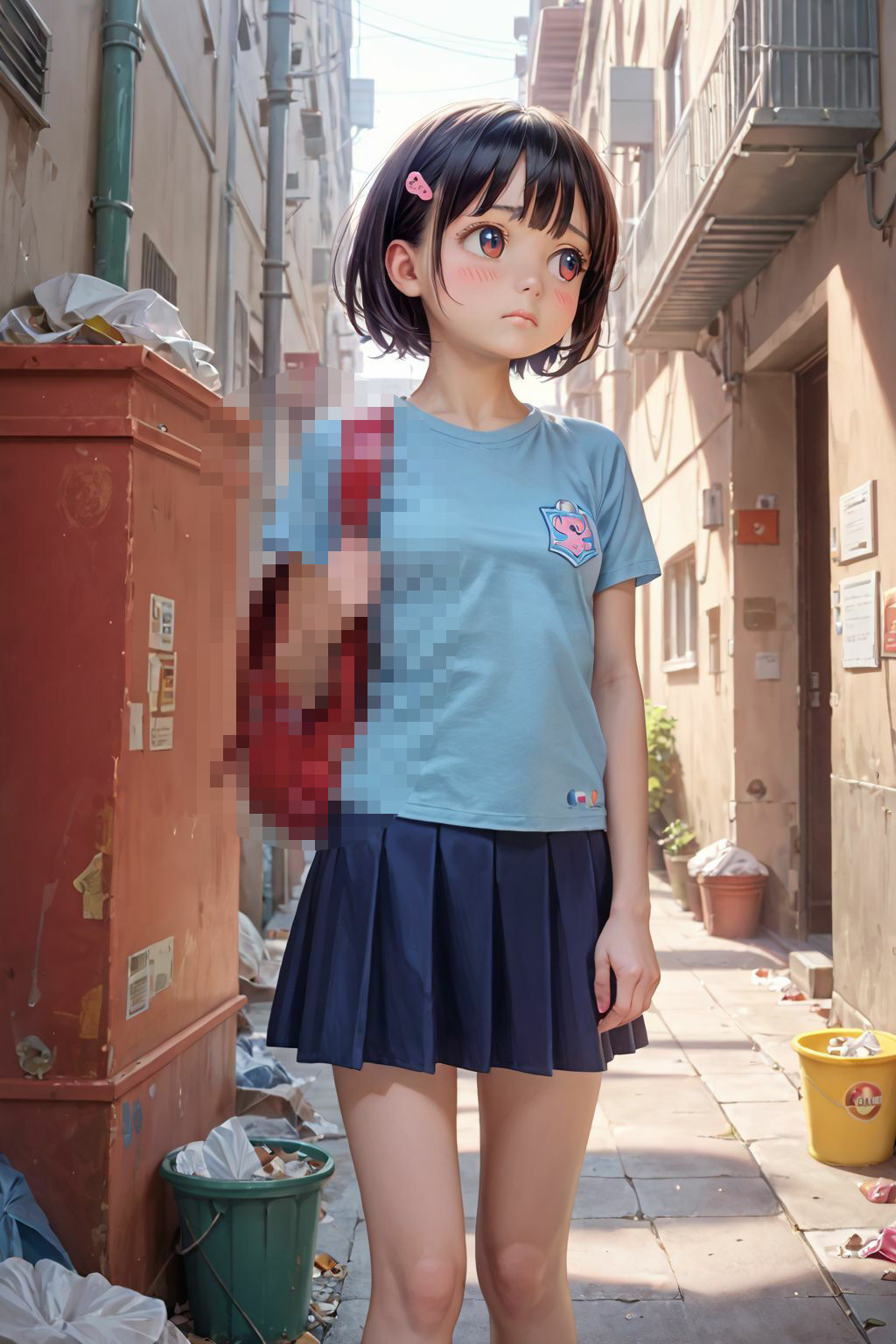 路地裏下校少女 画像1