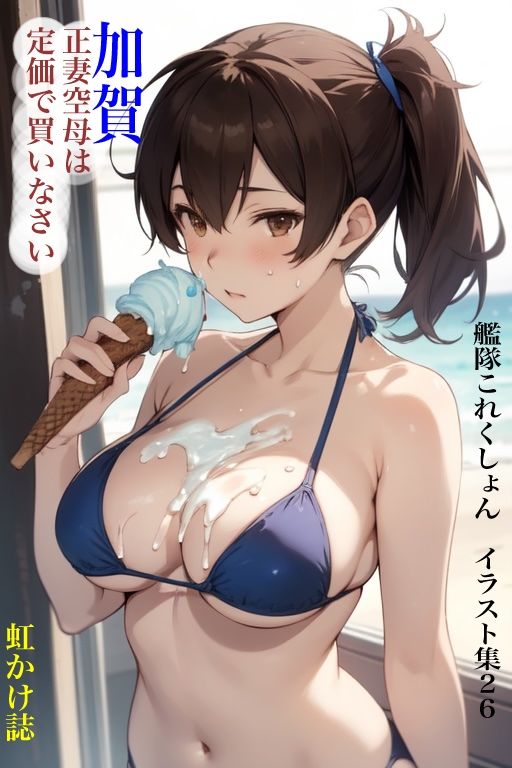 サンプル画像1:虹かけ誌  艦隊〇れくしょん  イラスト集26 加賀  正妻空母は定価で買いなさい(九情承太郎商店) [d_587521]