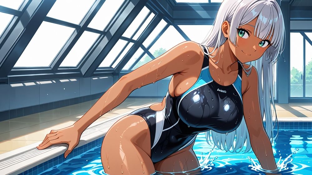 褐色銀髪&白肌オレンジの爆乳水泳部が新任教師と孕ませ調教【4K】 画像6