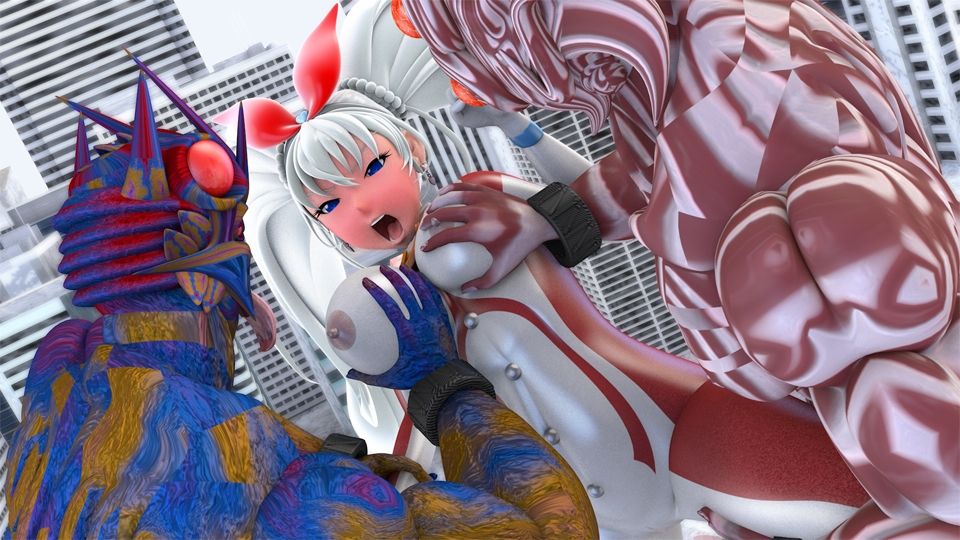 サンプル画像2:光の女神メロディナVSデュアル星人＆ギャブル星人(四次元少女ネオス) [d_587724]