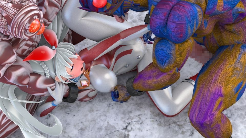 サンプル画像4:光の女神メロディナVSデュアル星人＆ギャブル星人(四次元少女ネオス) [d_587724]