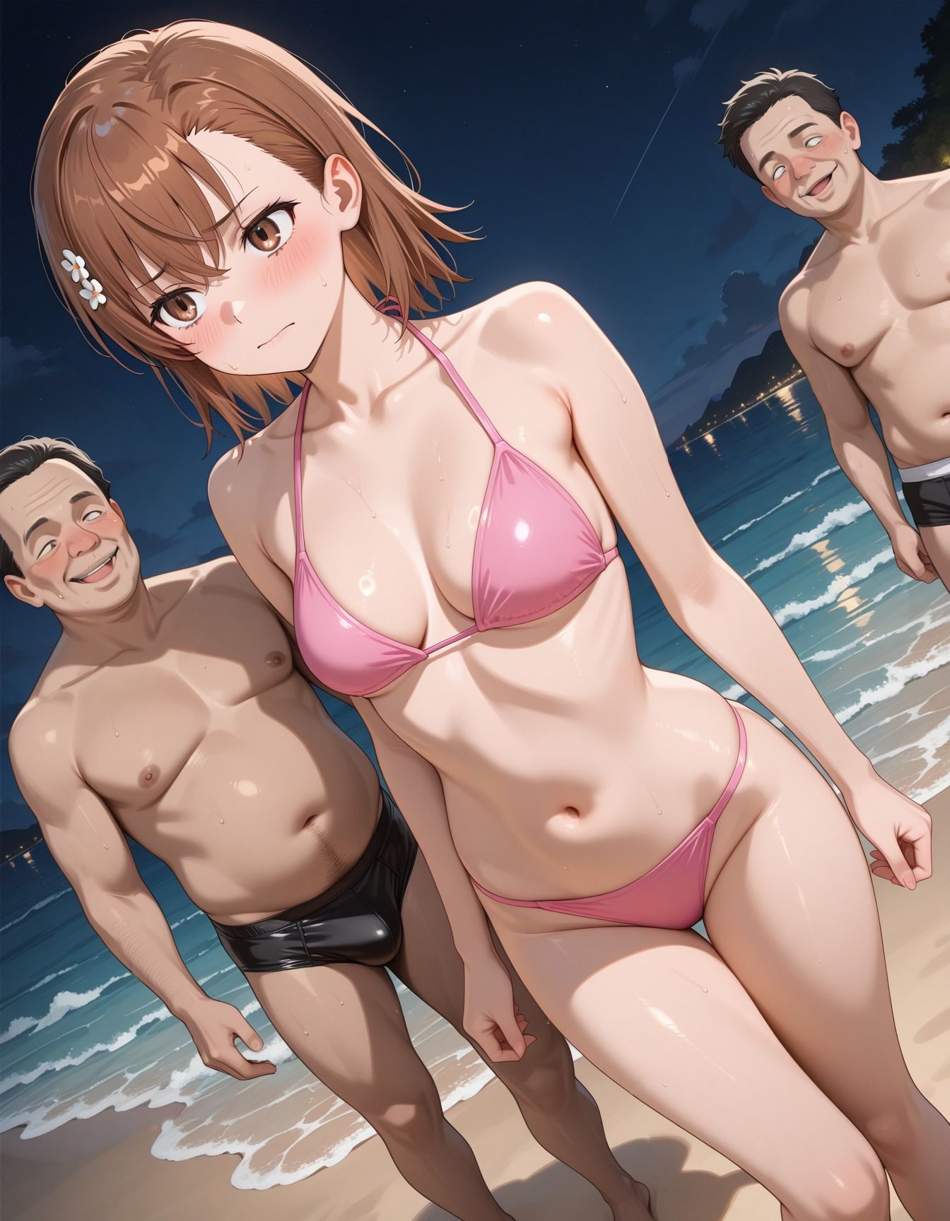 キモデブ男たちに犯●れたビキニ少女 画像3