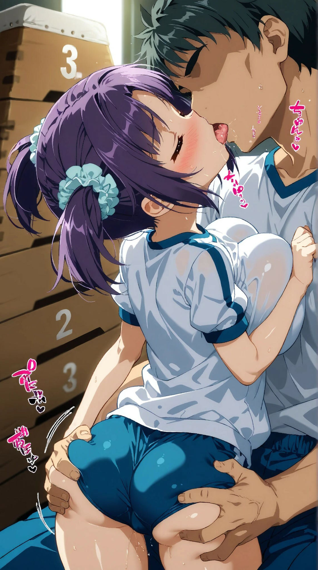 ロリ巨乳体操着美少女との甘いひと時画像no.6