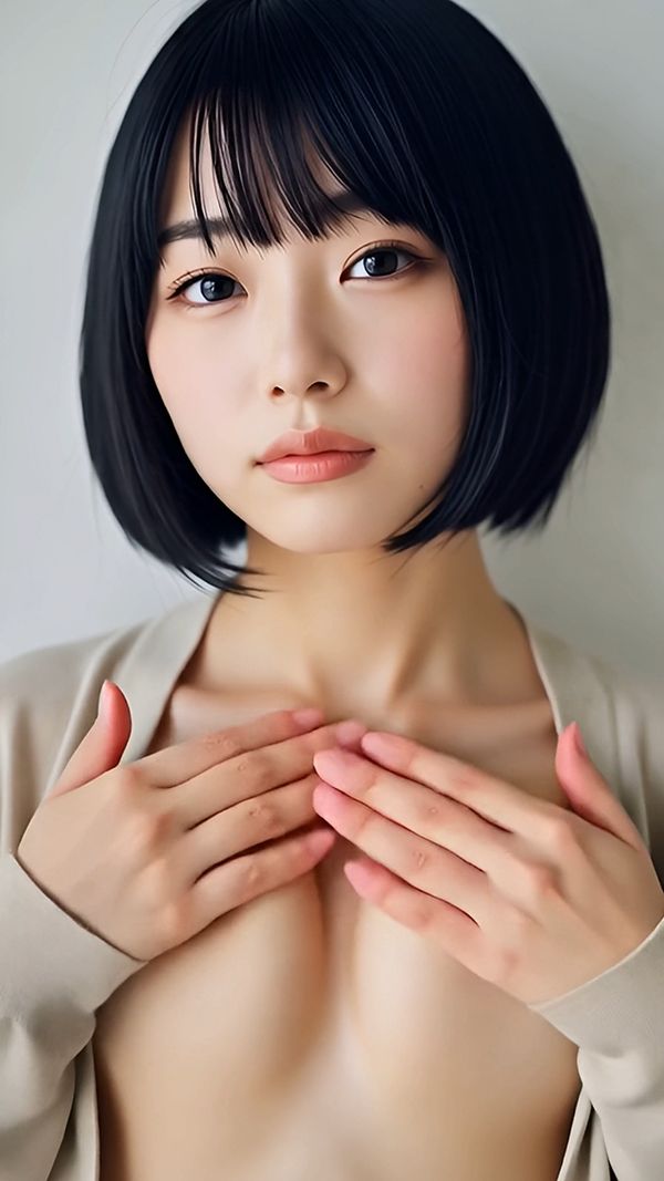 サンプル画像2:【動画】ぽろりカーデ女子 vol.4｜黒髪ボブ38人のリアル脱衣＆もみモーション集(sokunukiai) [d_588049]