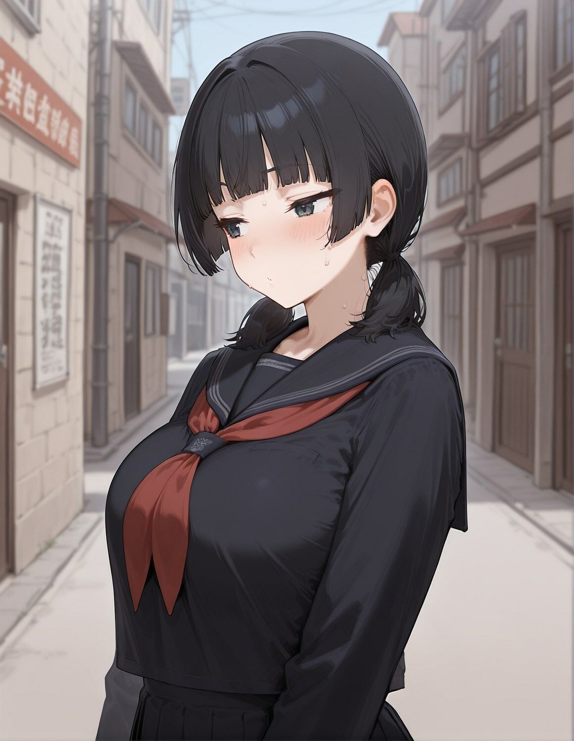 制服女子〜ツインテ真面目巨乳JK〜 画像1