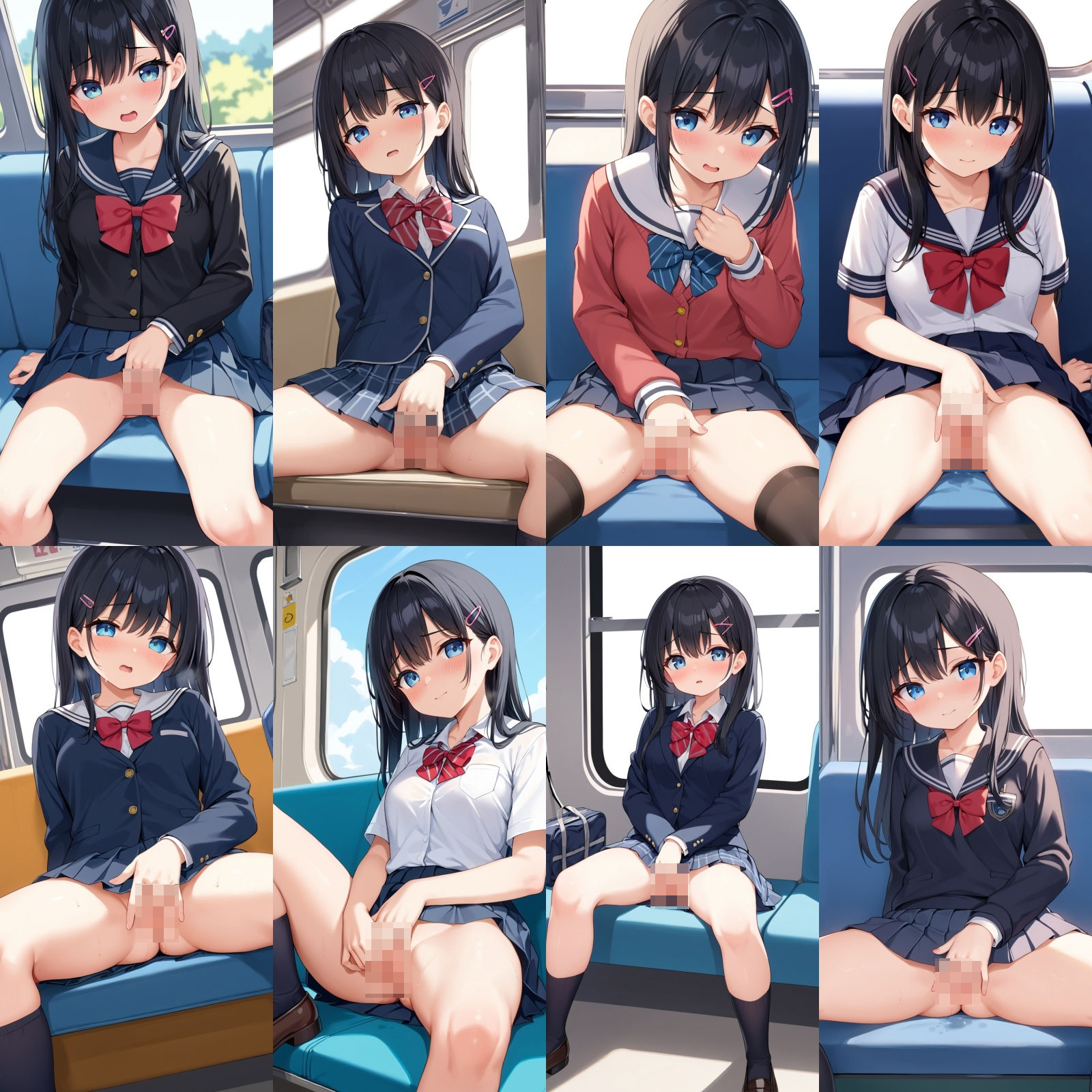 サンプル画像3:電車で対面のJKがオナニーをしはじめた…【500枚】(女子高生) [d_588093]