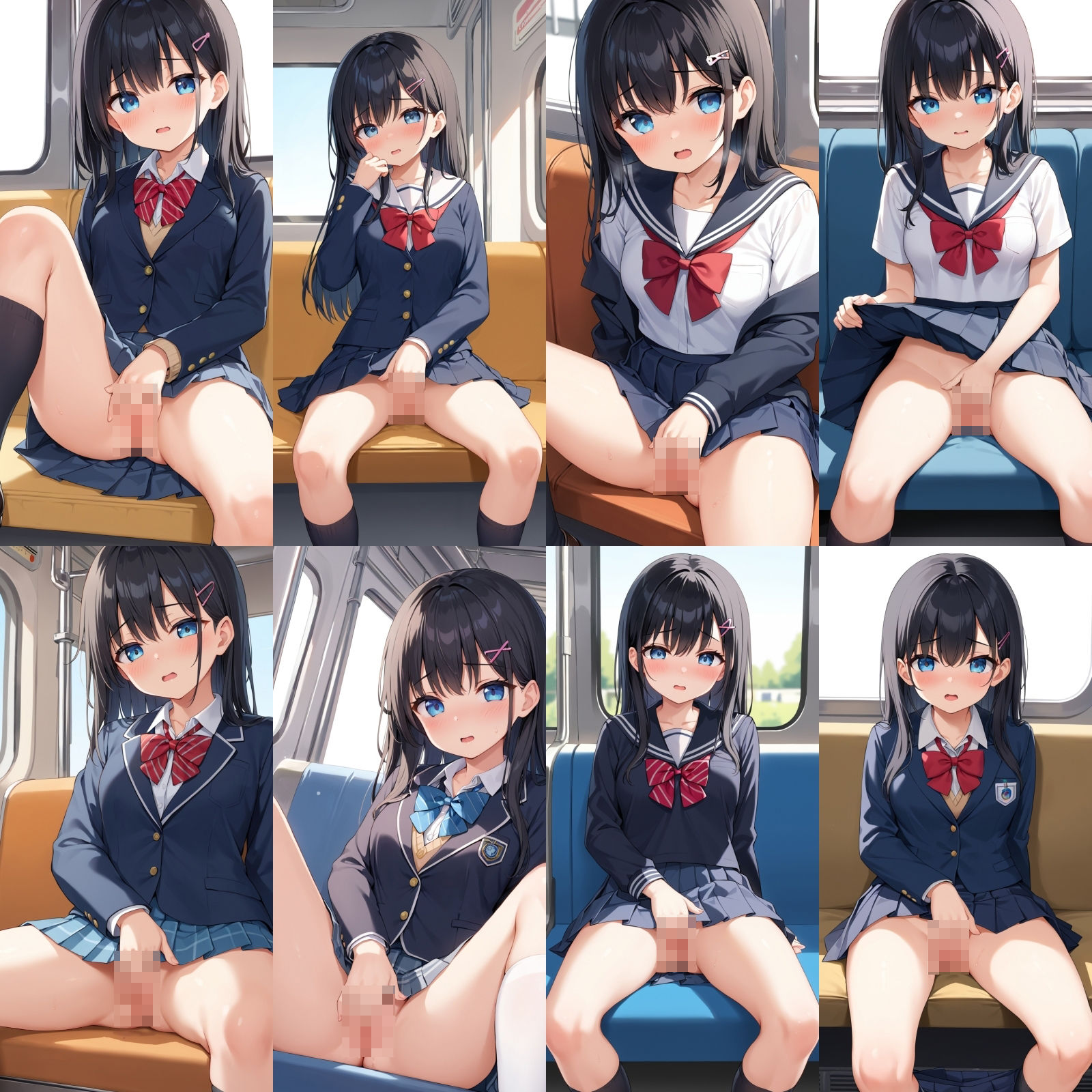 サンプル画像4:電車で対面のJKがオナニーをしはじめた…【500枚】(女子高生) [d_588093]