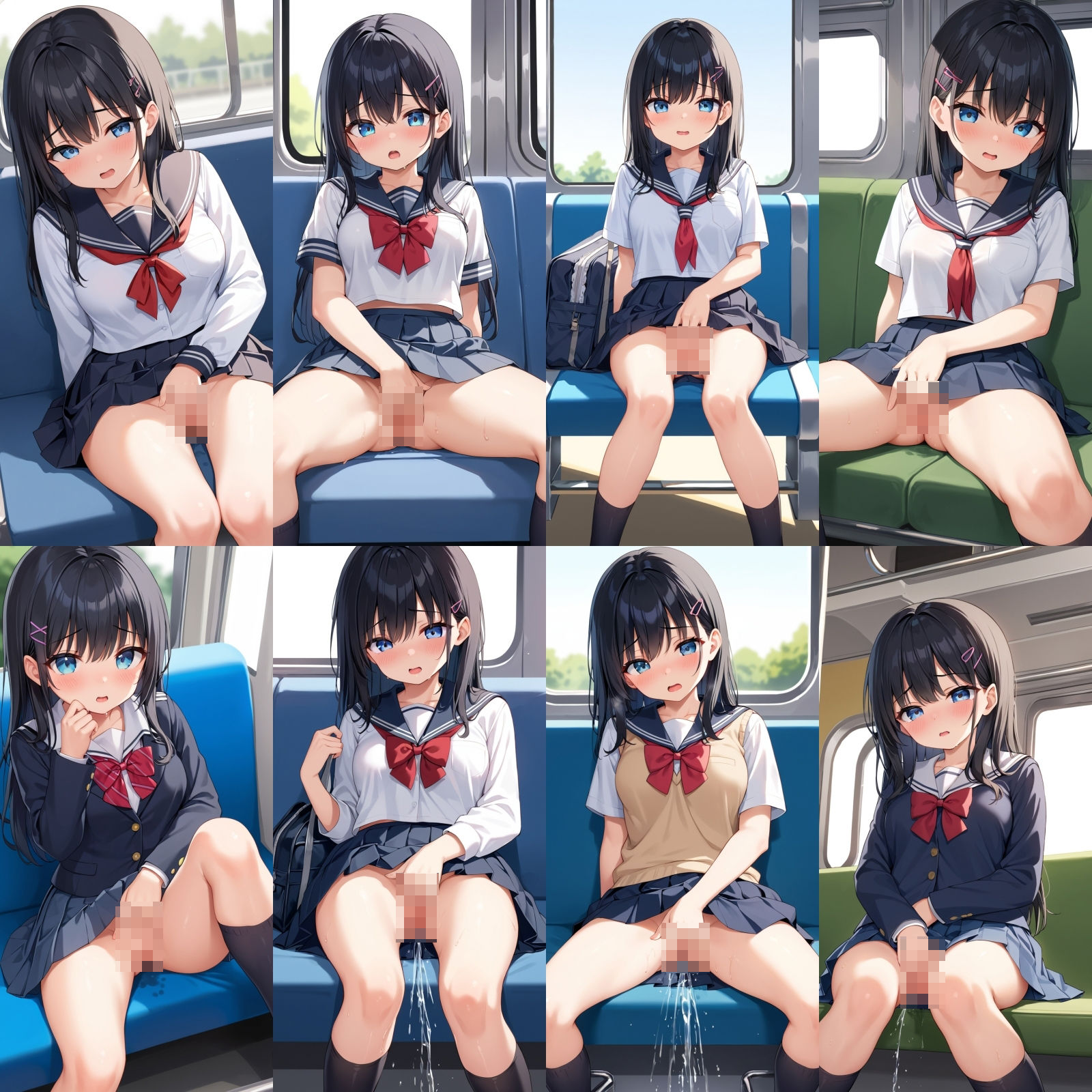 サンプル画像5:電車で対面のJKがオナニーをしはじめた…【500枚】(女子高生) [d_588093]