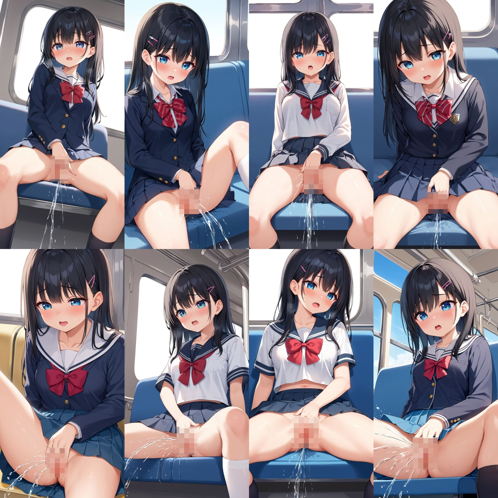 サンプル画像6:電車で対面のJKがオナニーをしはじめた…【500枚】(女子高生) [d_588093]