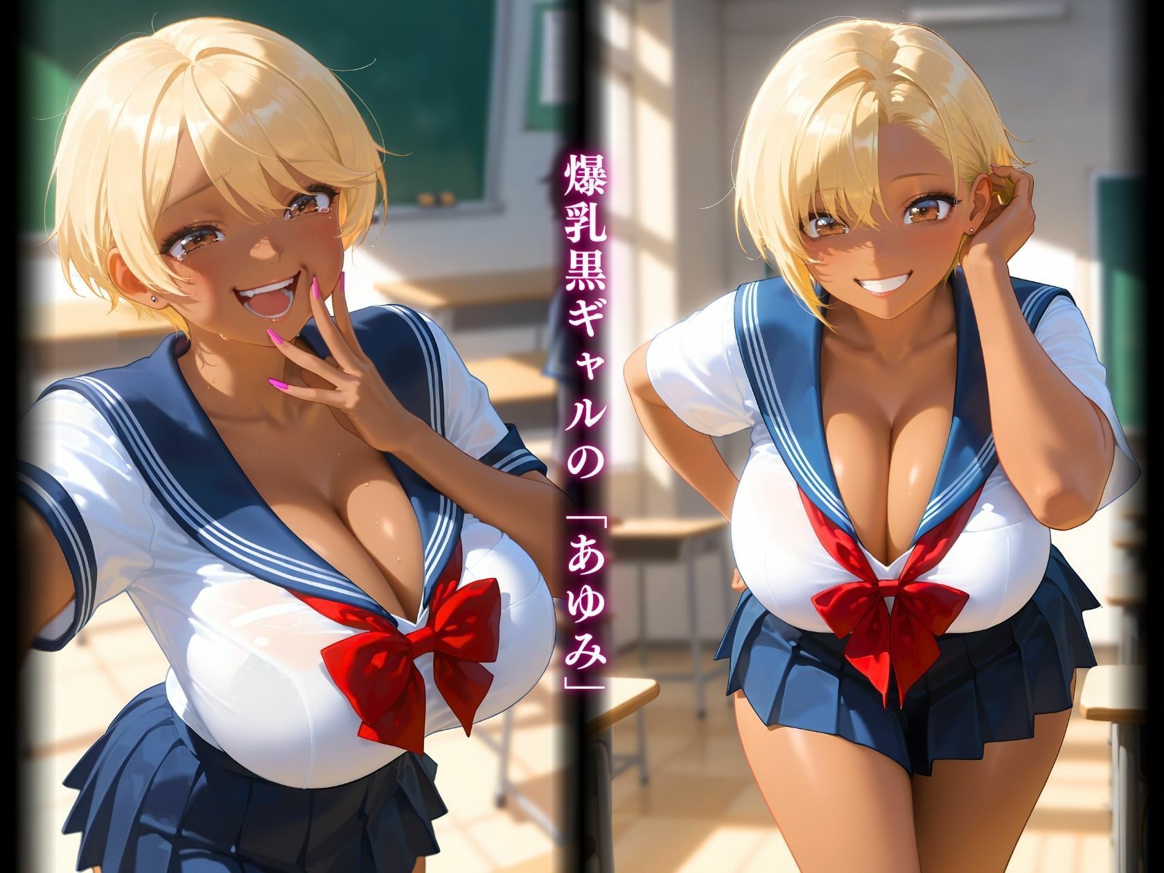 ブルマ越しの熱ぷり尻デカパイ黒ギャル快楽濡れ 画像1