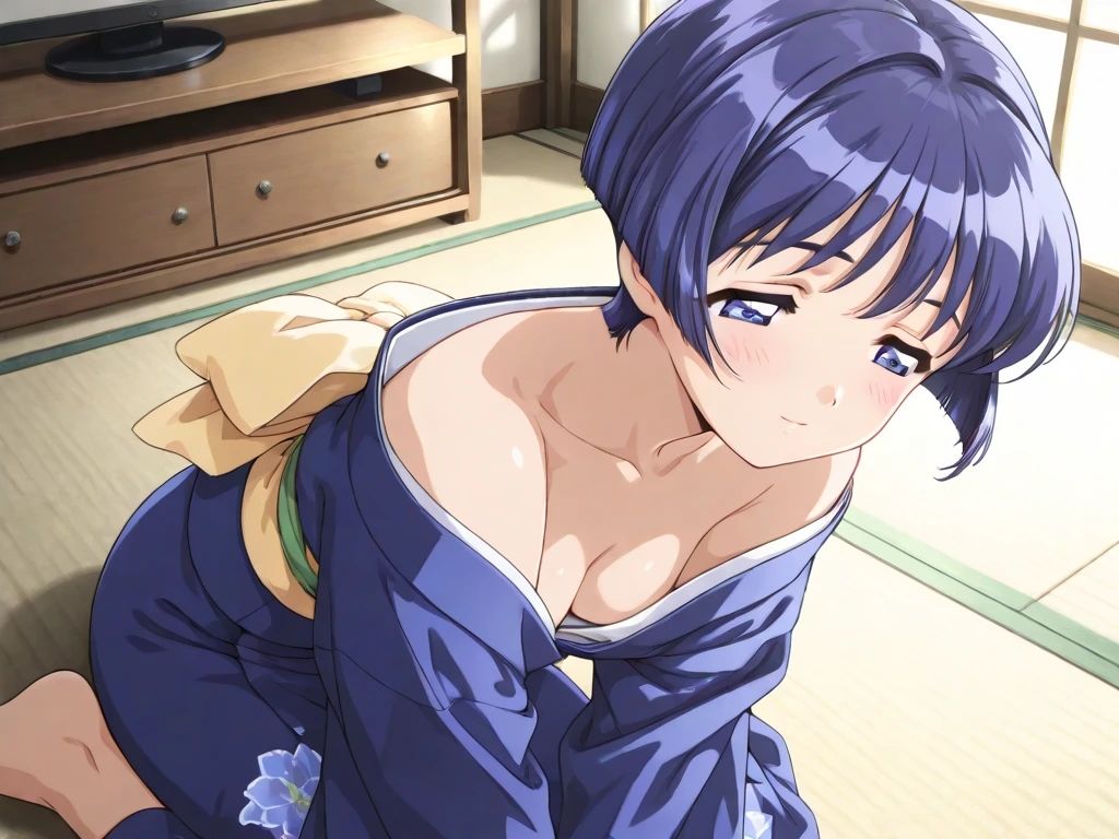 サンプル画像4:AIイラストCG集86  桜〇葵  畳と湯気のあいだで(ドンガラAI美少女イラスト支部) [d_588783]