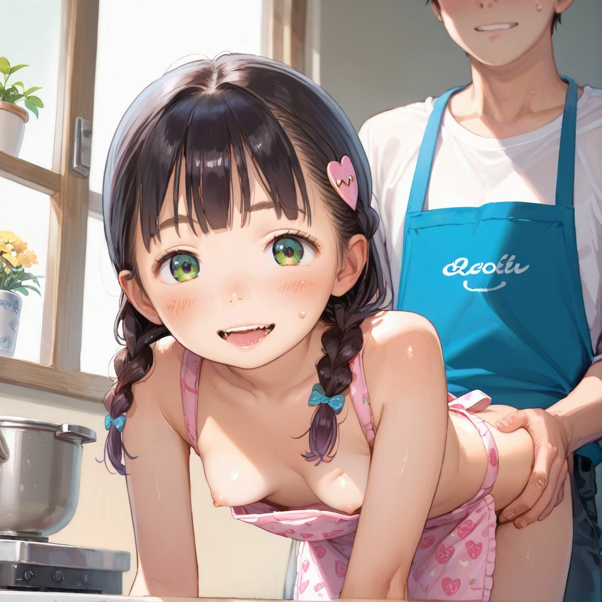 つるぺた娘と朝から晩まで、いつでもどこでも本能のまま、ぬるぬるえっち三昧013