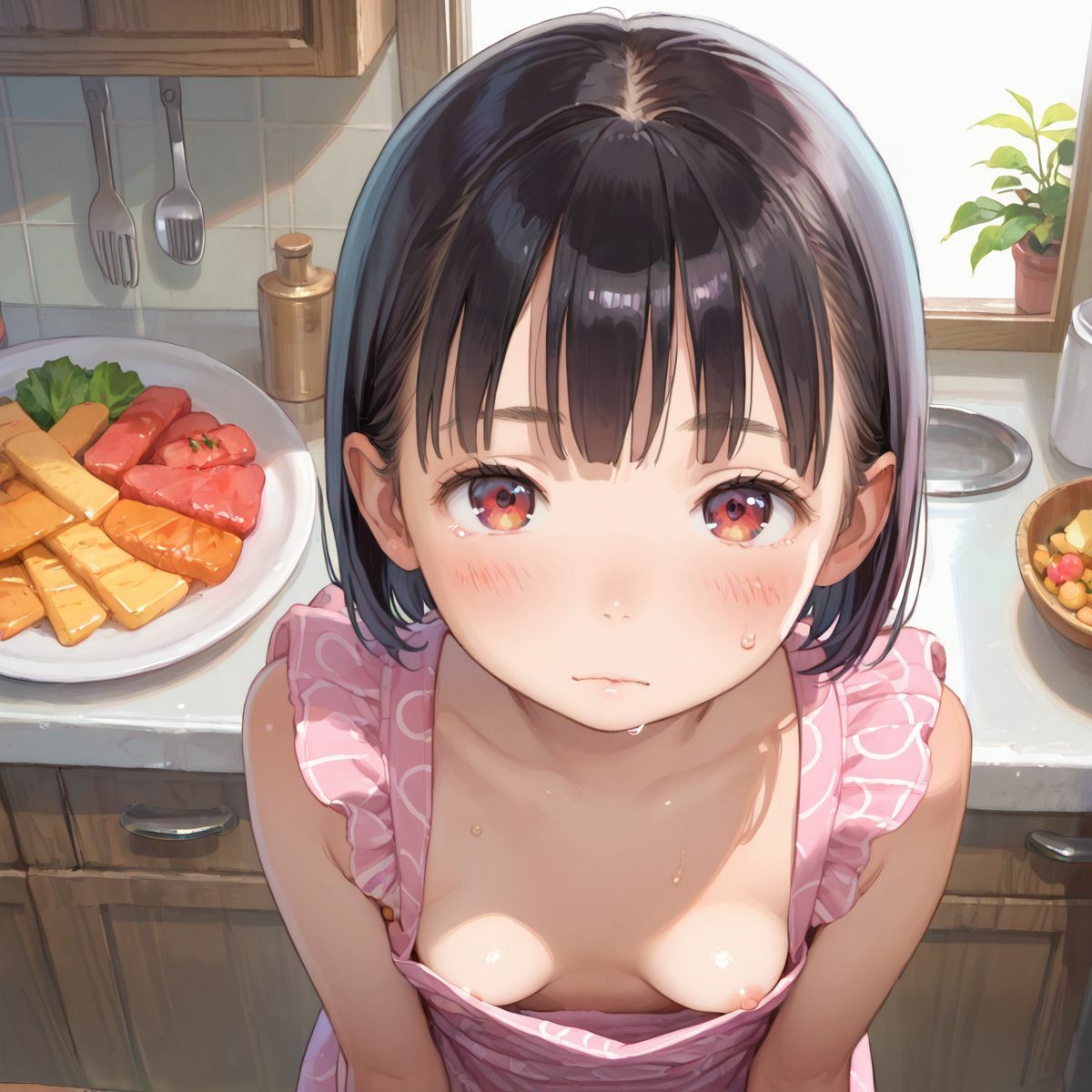 つるぺた娘と朝から晩まで、いつでもどこでも本能のまま、ぬるぬるえっち三昧0110