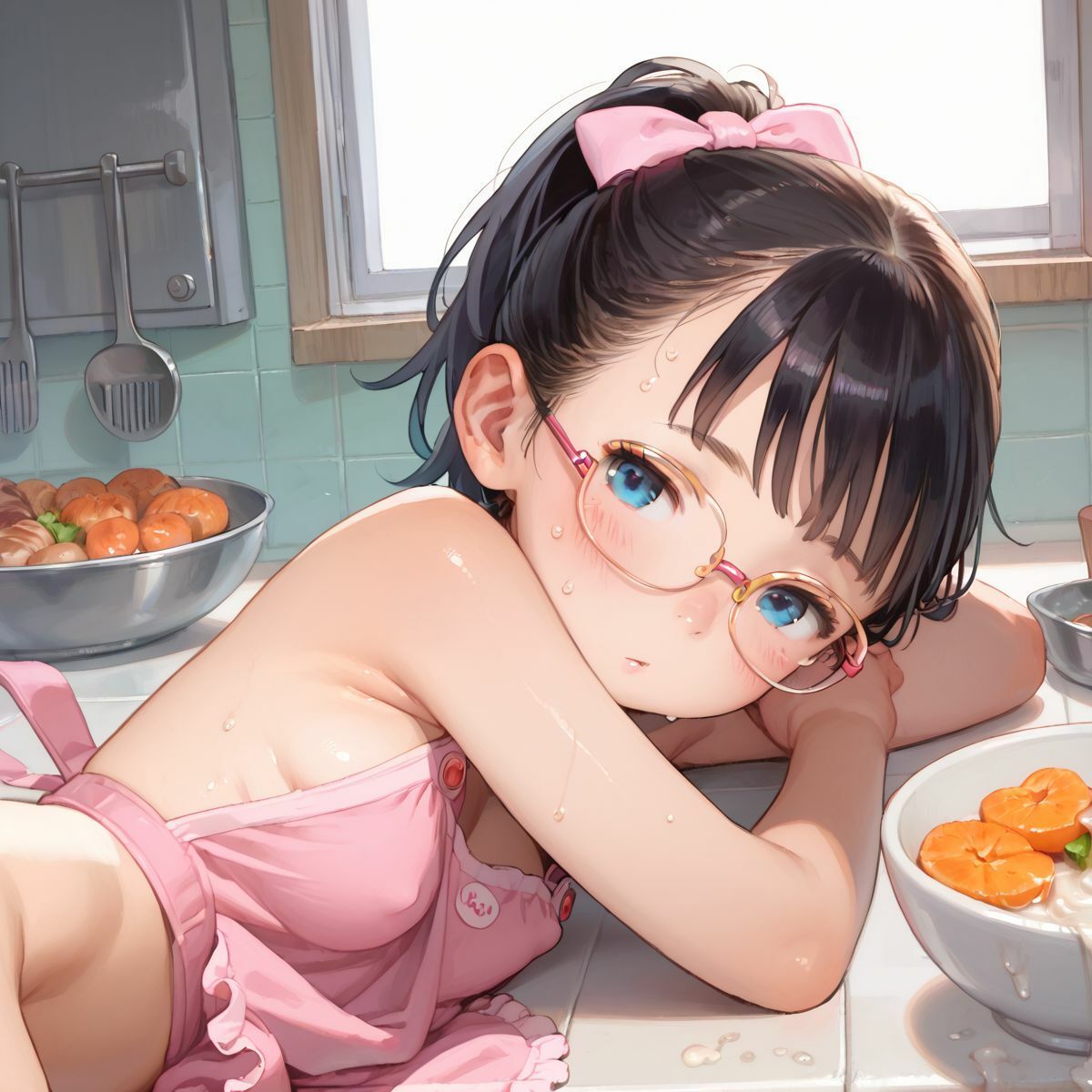 つるぺた娘と朝から晩まで、いつでもどこでも本能のまま、ぬるぬるえっち三昧043