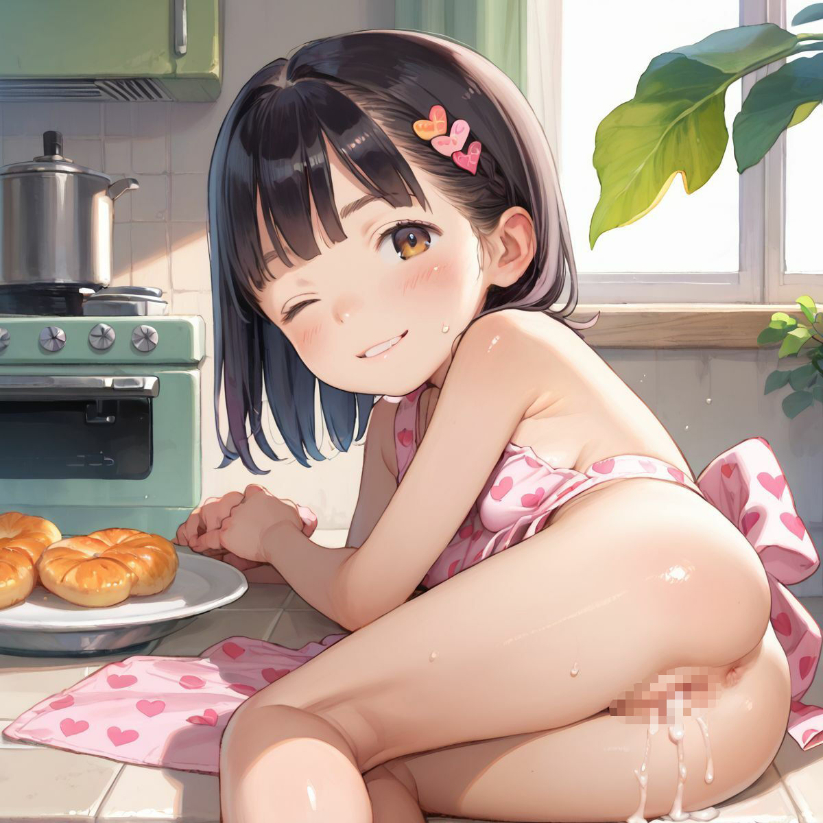 つるぺた娘と朝から晩まで、いつでもどこでも本能のまま、ぬるぬるえっち三昧046