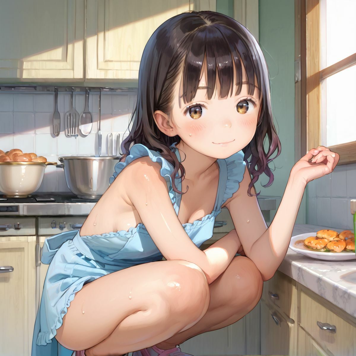 つるぺた娘と朝から晩まで、いつでもどこでも本能のまま、ぬるぬるえっち三昧047