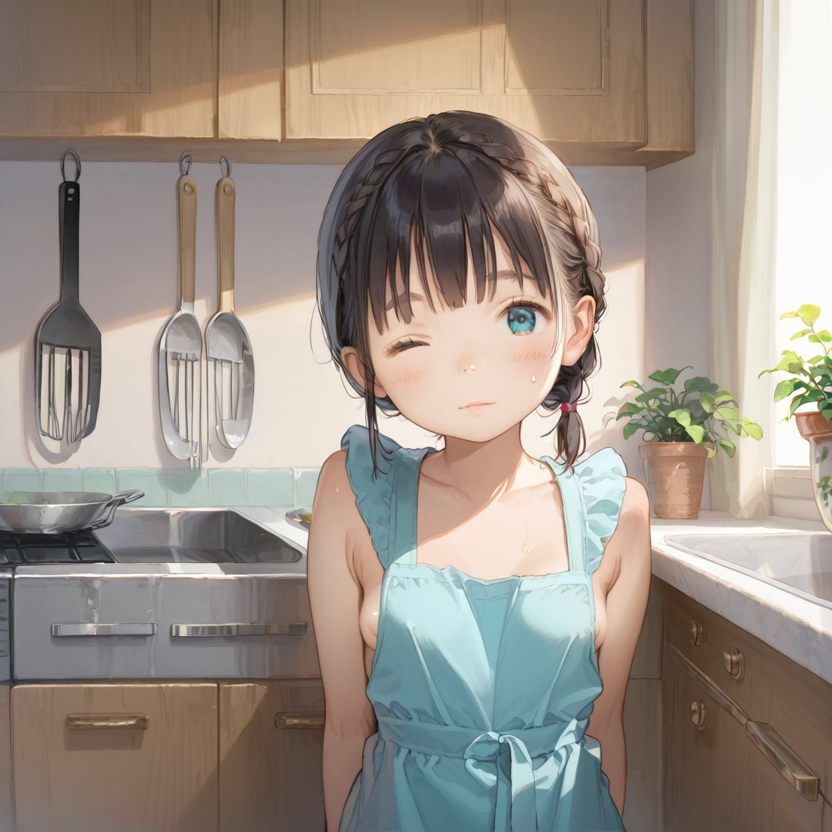 つるぺた娘と朝から晩まで、いつでもどこでも本能のまま、ぬるぬるえっち三昧064