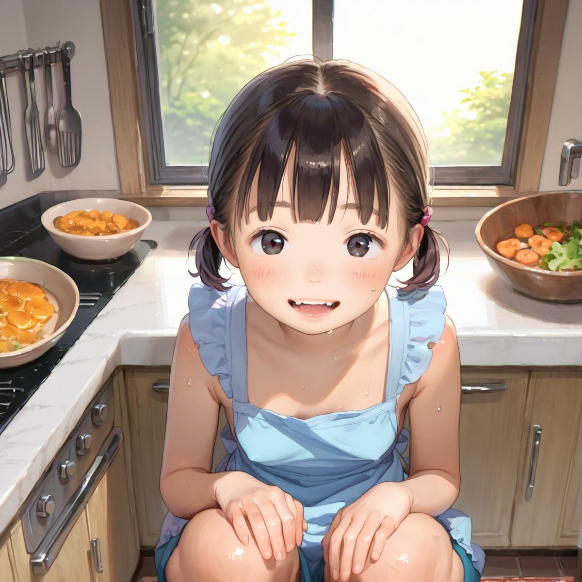 つるぺた娘と朝から晩まで、いつでもどこでも本能のまま、ぬるぬるえっち三昧0610