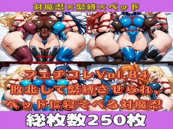 フェチコレVol.84 敗北して拘束、ロープとポールギャルで緊縛されベッドに寝かされる対魔忍たち【総枚数250枚】