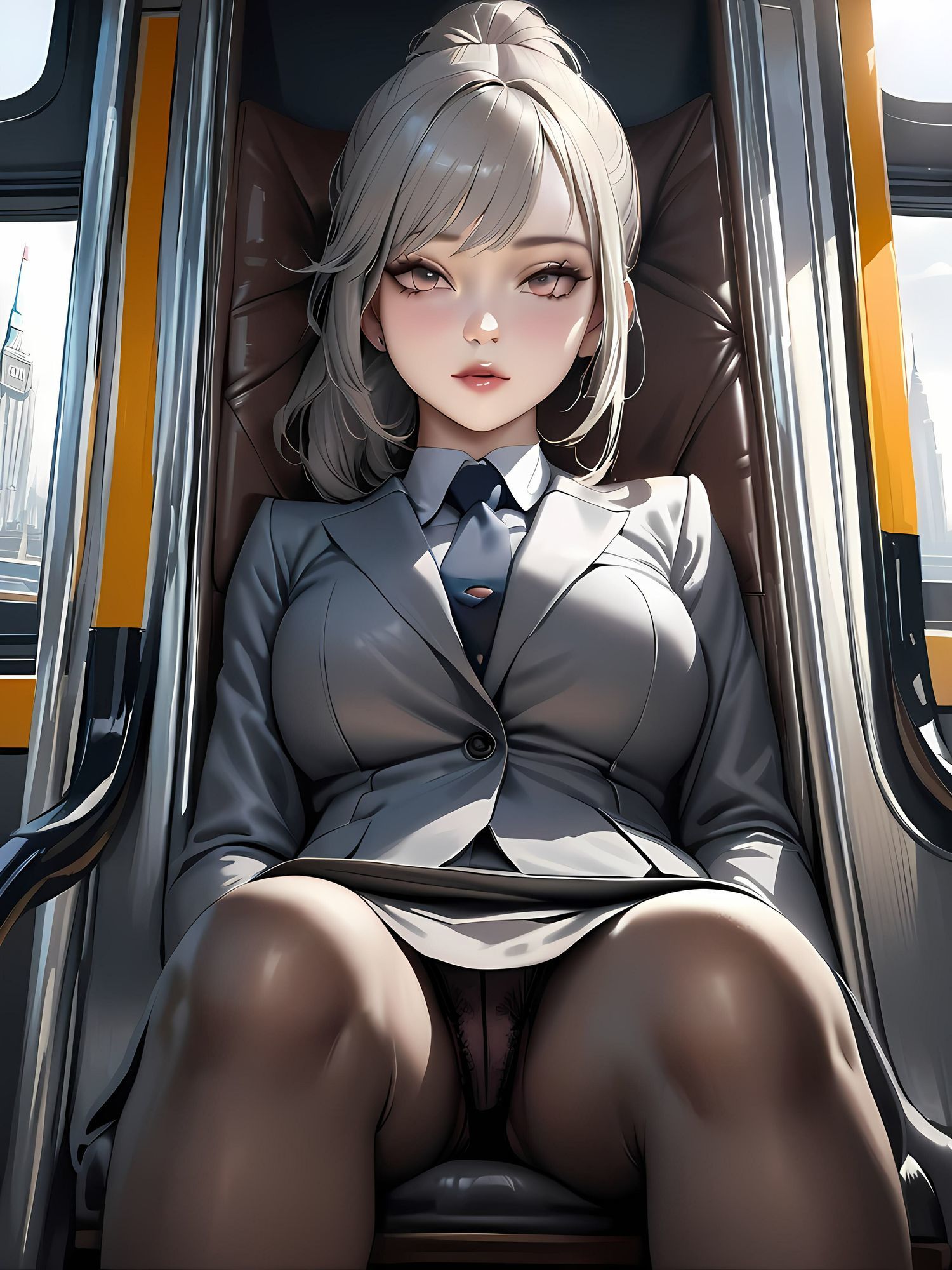 サンプル画像3:AIイラストOL（オフィスレディ）フェティシズム『パンスト』と『パンチラ』(AI美女NANTANO) [d_589011]