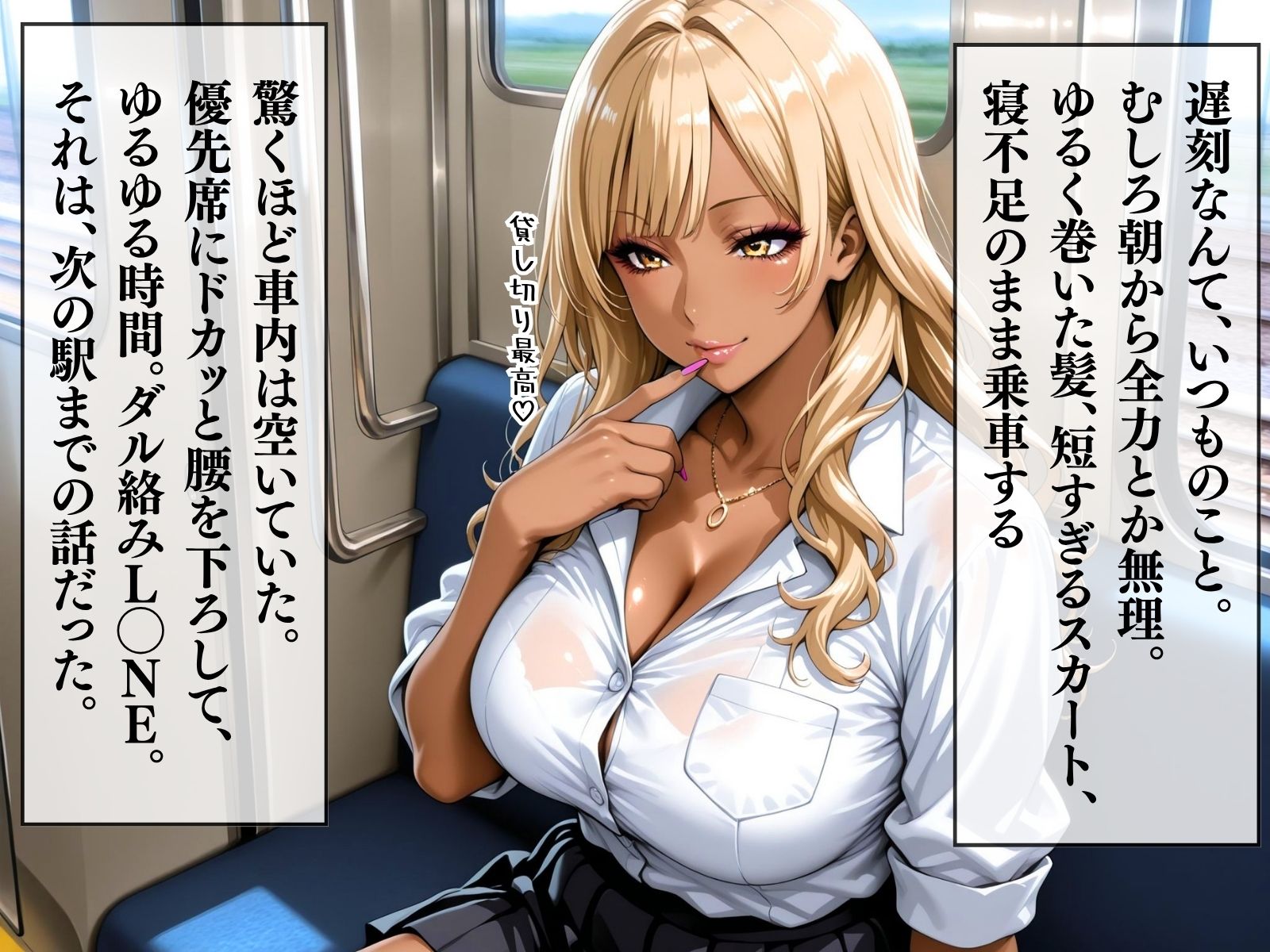 集団恥姦通学電車 金髪ギャル編 画像1