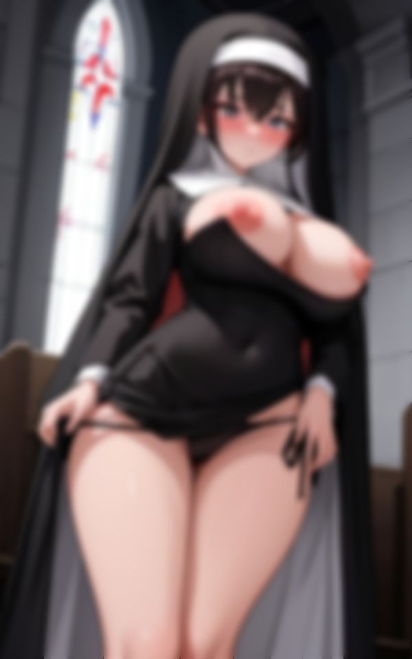 サンプル画像5:ドエロな爆乳でこちらを色仕掛けしてくる淫乱人妻シスター(おやすみバニー) [d_589554]