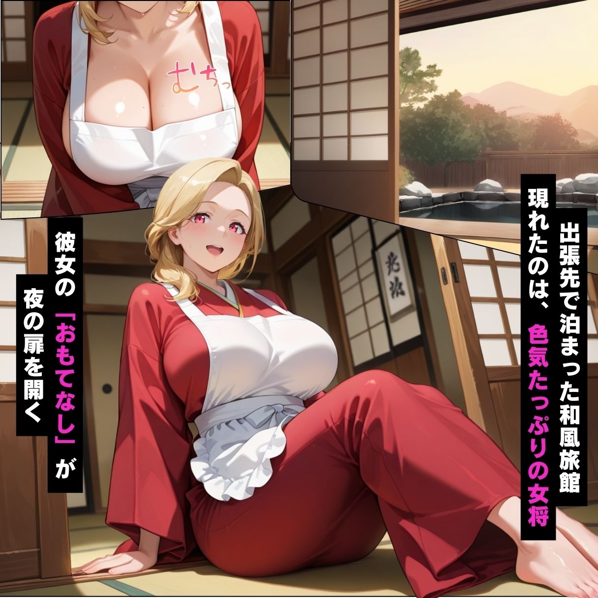 巨乳女将に銭湯付き旅館の裏サービスでザーメンを絞られた話【セリフ付き】1