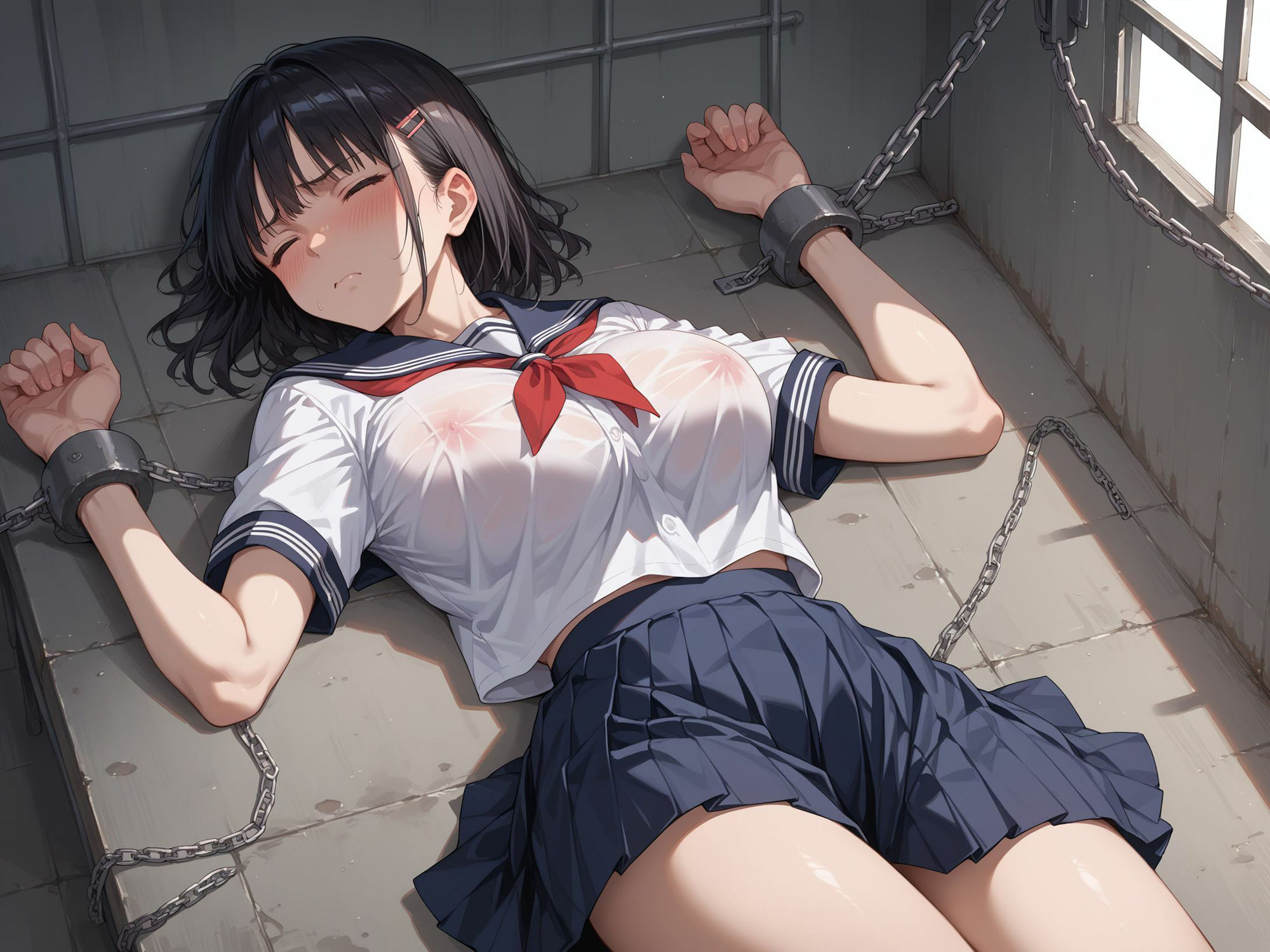 サンプル画像2:緊縛指導  絶対に淫乱される闇の学園(にゅーにゅー工房) [d_589859]