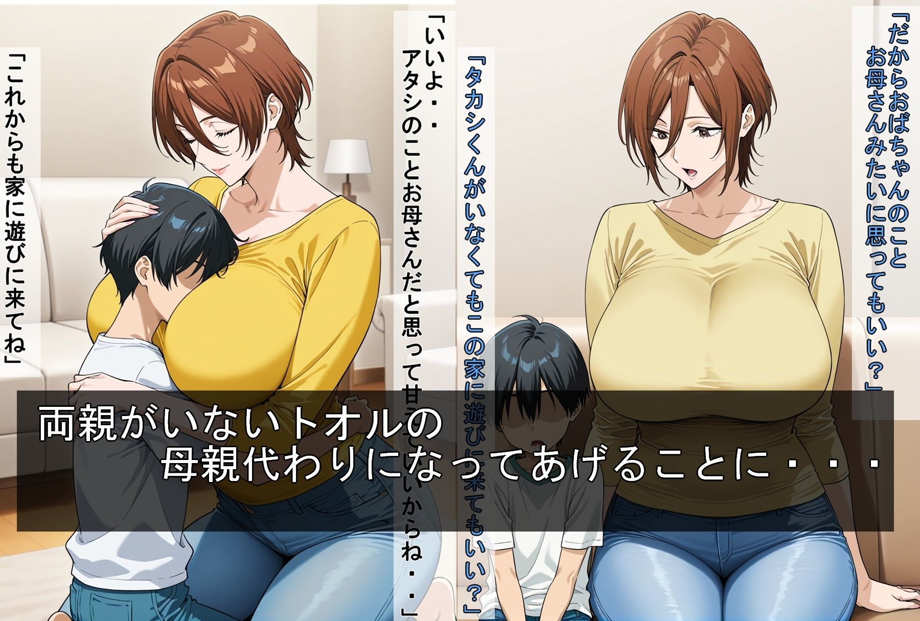 サンプル画像4:母ちゃんが息子の友達に寝取られる(豚鬼オーク@AIイラスト) [d_590245]