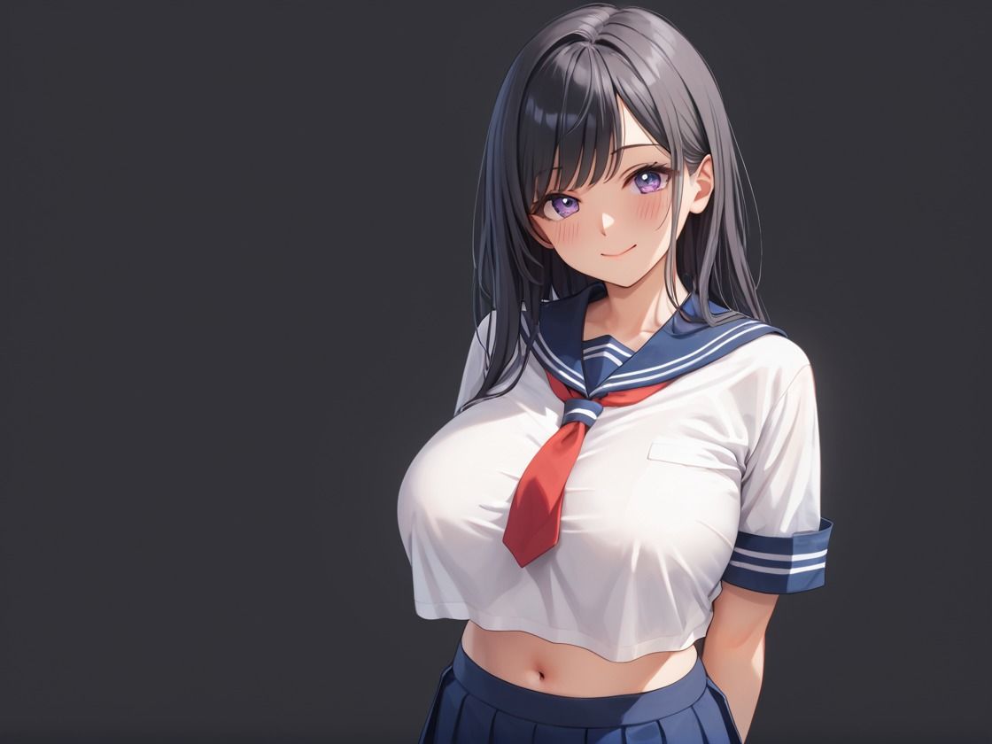 清楚な黒髪巨乳女子校生が、処女喪失から快楽堕ちするまでの話 画像1