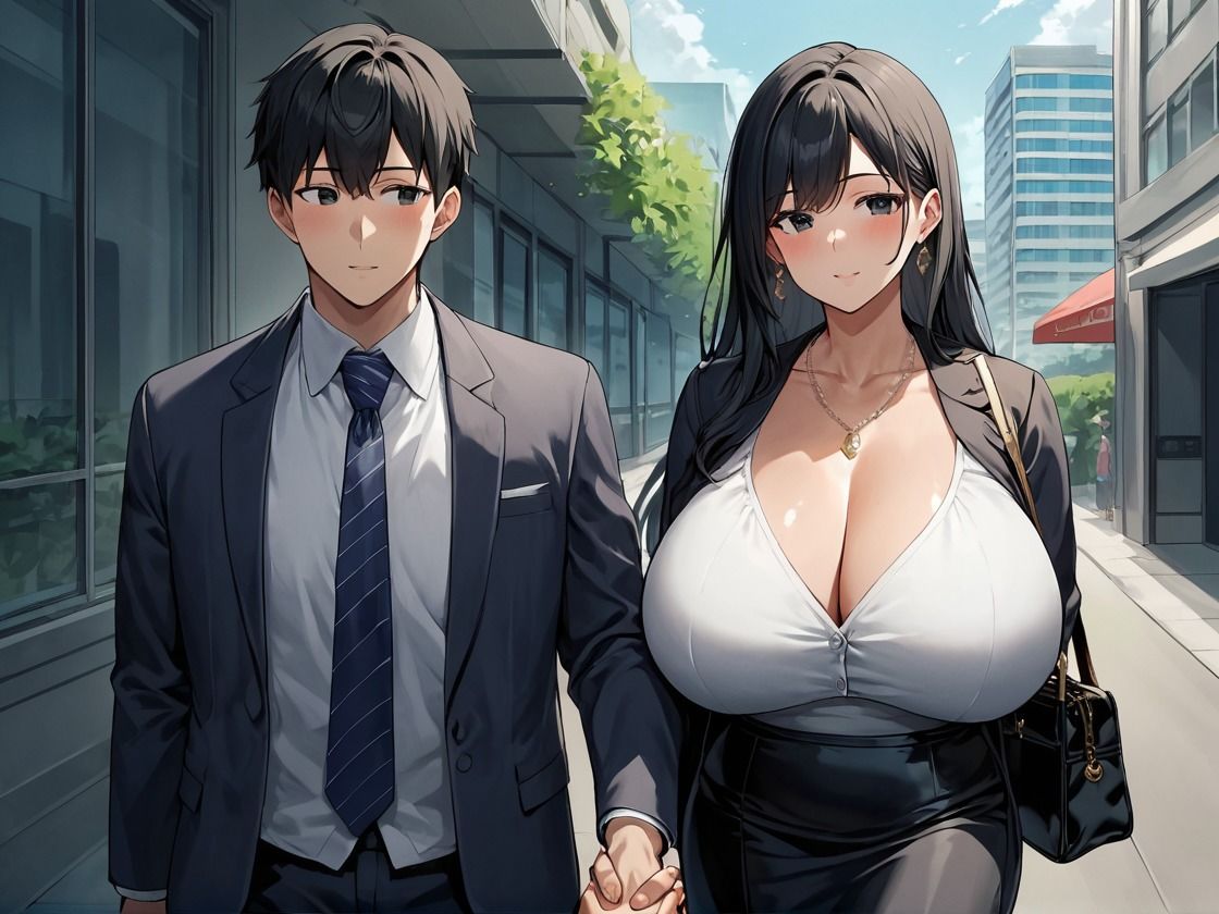 サンプル画像1:爆乳でドMな同僚を誘って仕事終わりに調教(からふるず) [d_590464]