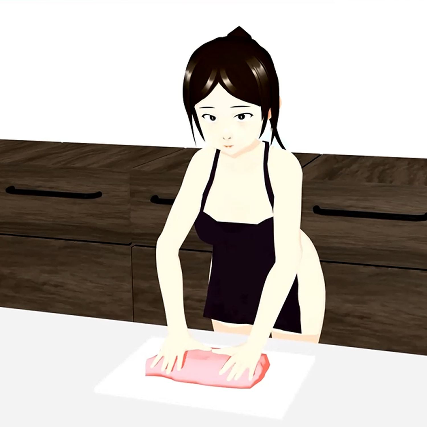 サンプル画像3:【期間限定】裸エプロンでバナナフェラ 北野聖子(ウォブディー) [d_590469]