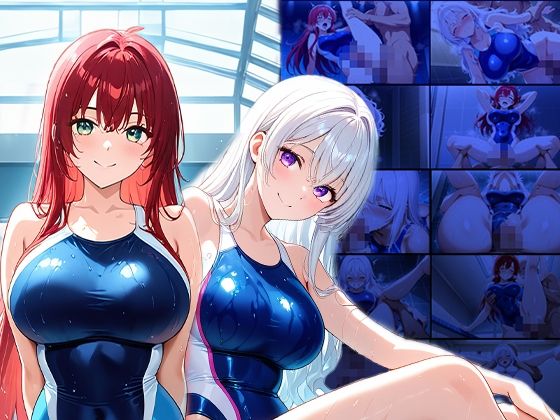 サンプル画像1:部室で種付け！赤髪白髪の爆乳水泳部員と鬼コーチの放課後【4K】(ニート印刷所) [d_590702]