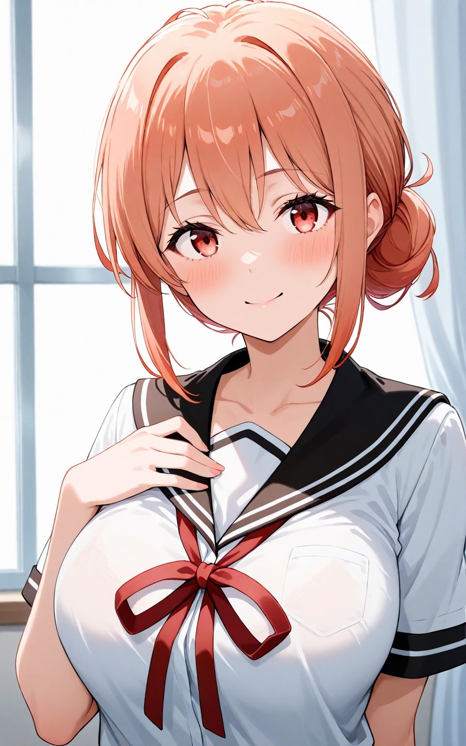 人妻、セーラー服でエッチ 画像1