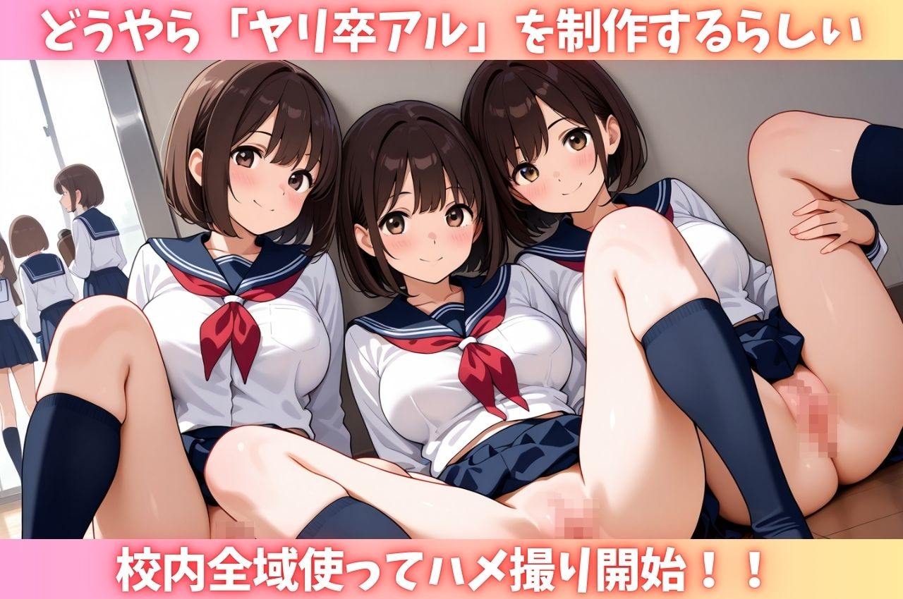 サンプル画像2:校内全域ハメ撮り学園！？ヤリマン女子たちのチ●ポ記念アルバム制作(AIはむはむアニメ) [d_590960]