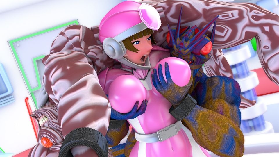 サンプル画像1:輝石戦隊キボンヌジャー『戦隊ピンクVSデュアル星人＆ギャブル星人』(四次元少女ネオス) [d_591053]