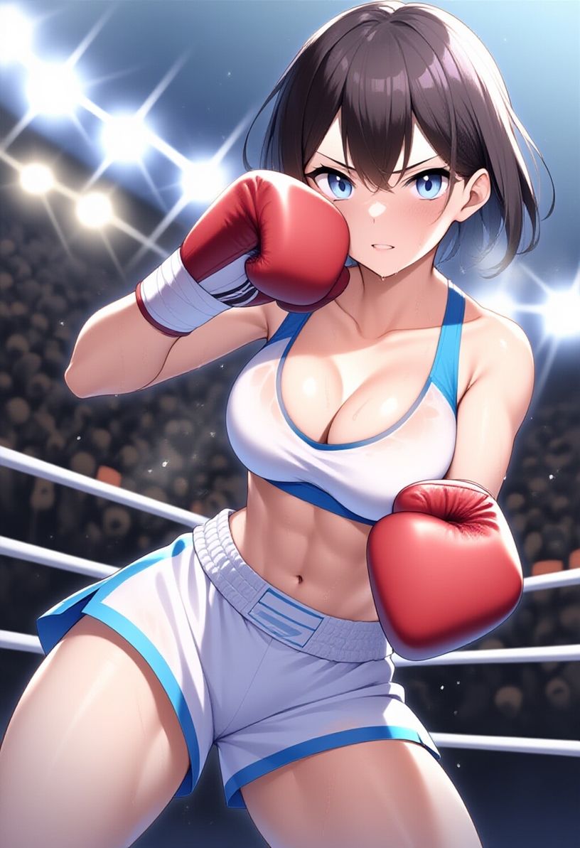 サンプル画像1:女子ボクシング美少女AIイラストコレクション1 立ち絵編(温泉たまご) [d_591161]