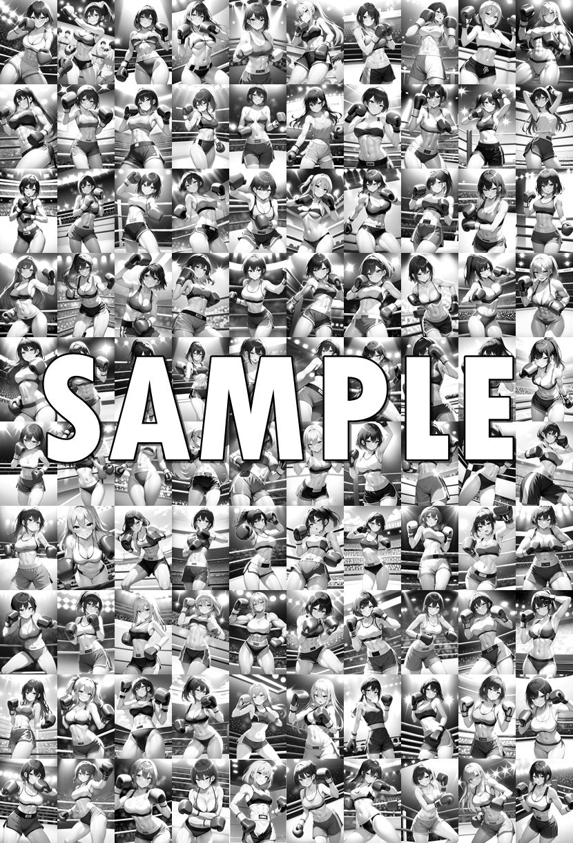 サンプル画像5:女子ボクシング美少女AIイラストコレクション1 立ち絵編(温泉たまご) [d_591161]