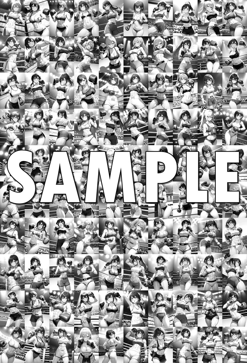 サンプル画像6:女子ボクシング美少女AIイラストコレクション1 立ち絵編(温泉たまご) [d_591161]