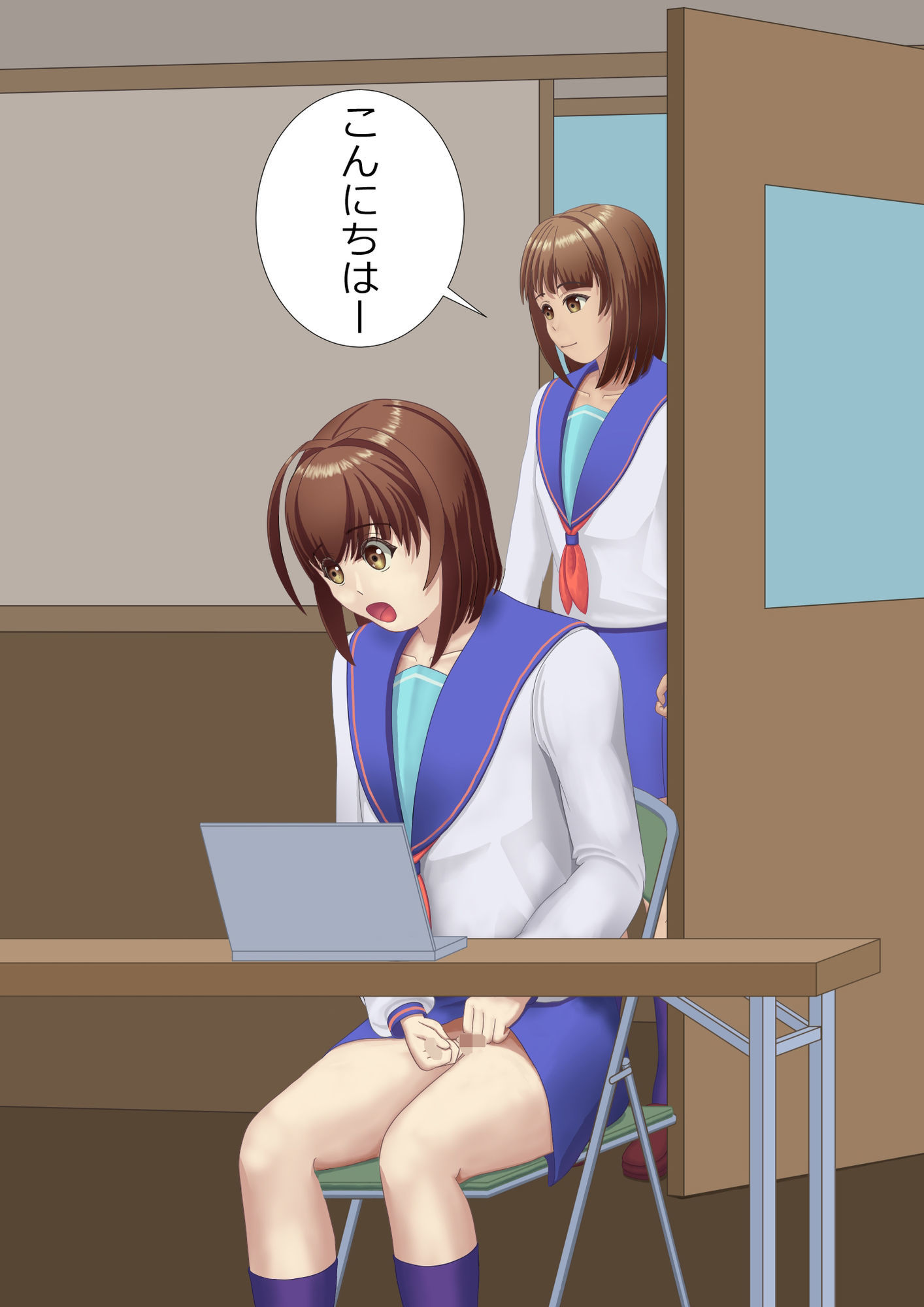 サンプル画像3:学校でオナニーしているところを目撃された男の娘(TrapCat香房) [d_591176]