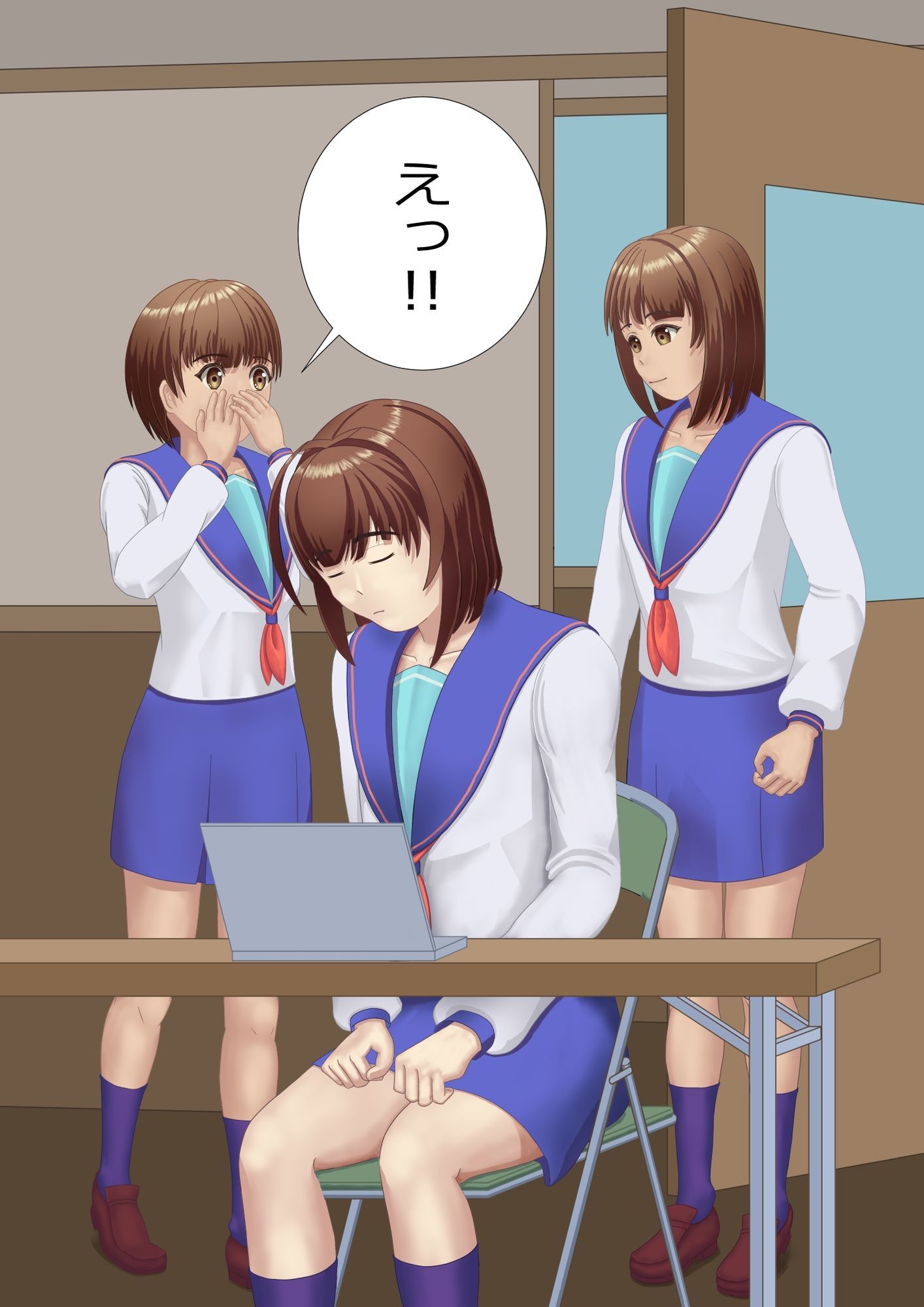 サンプル画像5:学校でオナニーしているところを目撃された男の娘(TrapCat香房) [d_591176]