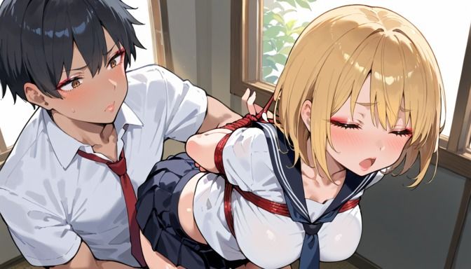 サンプル画像4:緊縛調教  JKギャルを縛って性処理ペットに育てる(みるきーたろう) [d_591259]