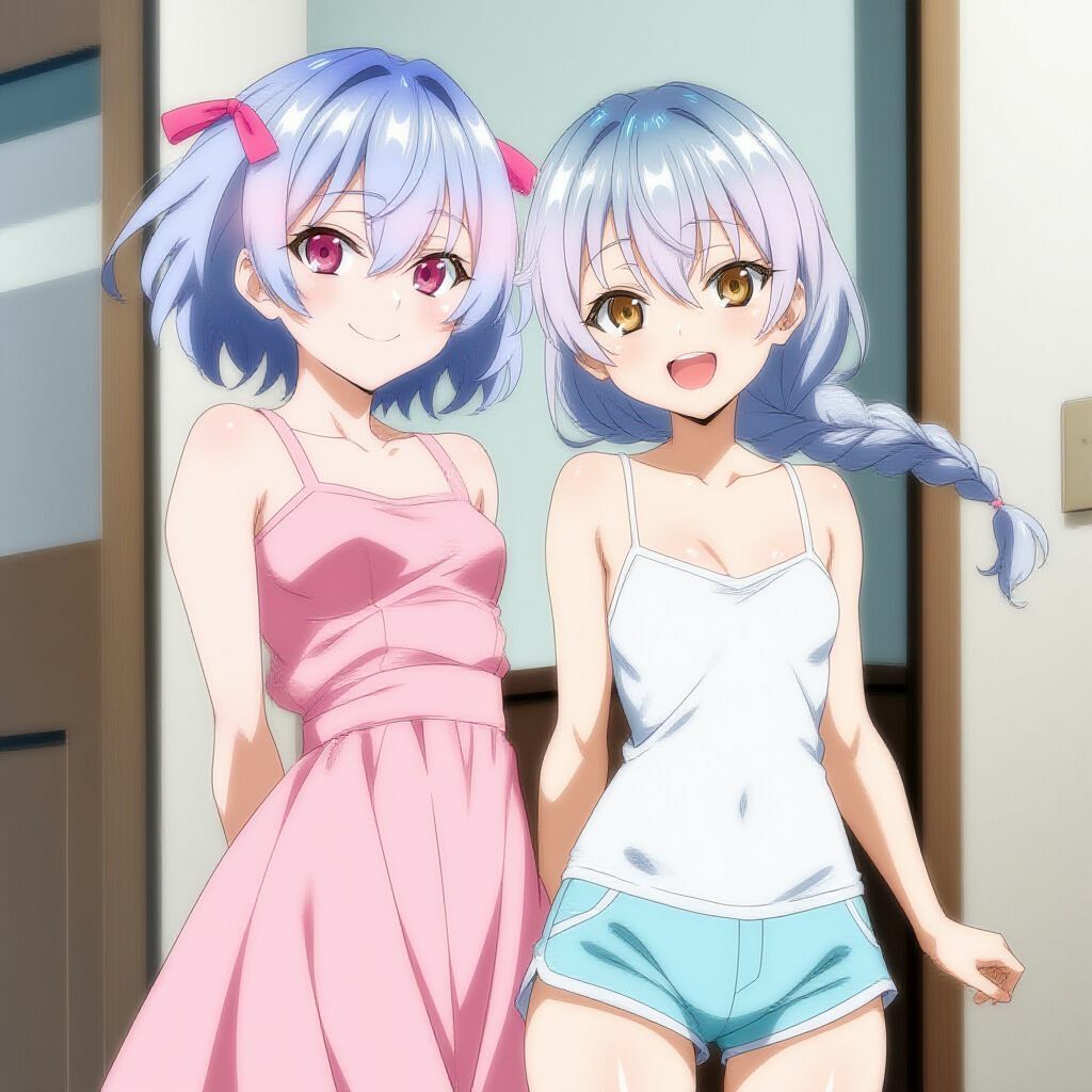 サンプル画像1:巨女化する幼馴染の双子姉妹と甘々お泊り旅行(hwd) [d_591308]