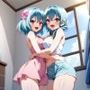 巨女化する幼馴染の双子姉妹と甘々お泊り旅行