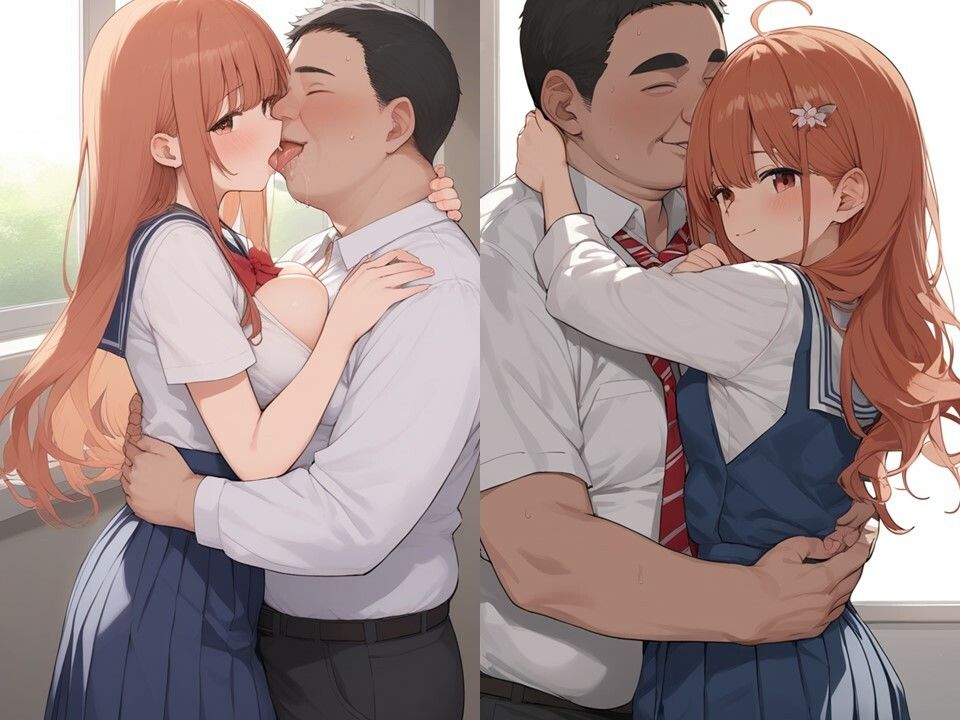 サンプル画像2:中年教師と巨乳生徒(AIマジカルタウン) [d_591337]