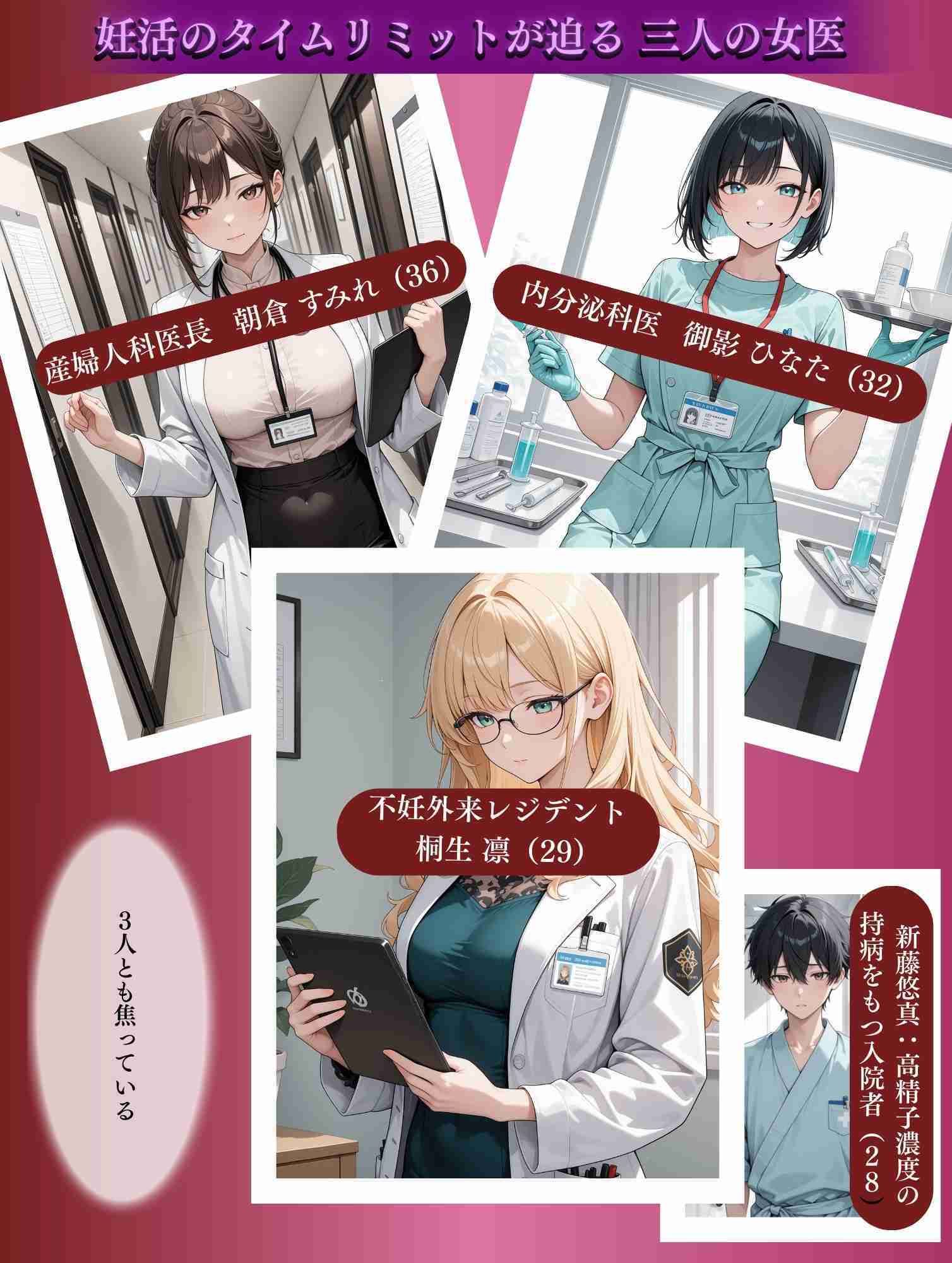 サンプル画像1:入院したら美人女医とチョメチョメ天国  種付けは最高 憂鬱な入院生活がバラ色に！(満開の花園) [d_591342]